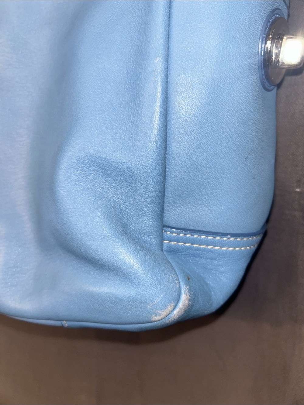 Coach F13759 Light Blue Gallery Tote Bag with Signature Charm - Picture 5 of 16